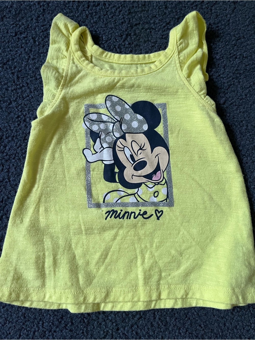 Disney Yellow Minnie Mouse Ruffle Tank Top for Kids